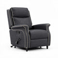 Grijze verstelbare relaxfauteuil met stoffen bekleding en handmatige neiging