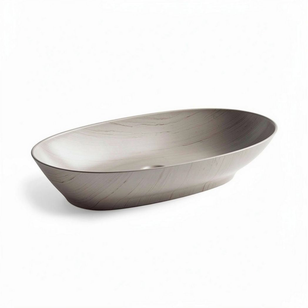 Schaal van keramiek voor servies in lichtgrijs 30 x 15 x 8cm