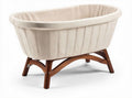 Luiersysteem met een stoffen bekleding en houten voetsteun 75 x 40 x 30cm