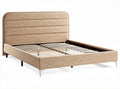 Bed met gestoffeerd hoofdbord 200 x 160 x 30 cm in bruin textiel