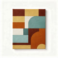 Abstracte wandkunst op canvas 20 x 15 x 2 cm met veelzijdige kleuren