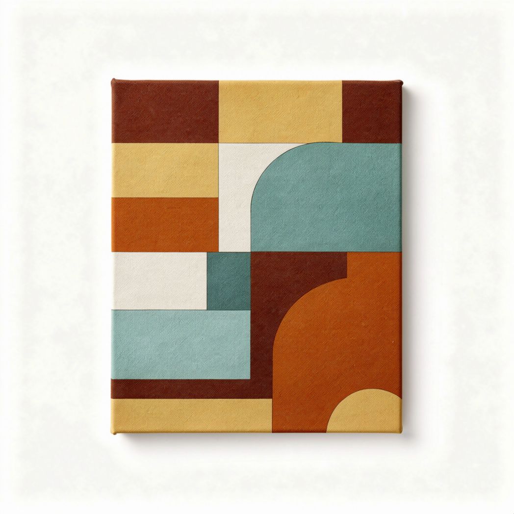 Abstracte wandkunst op canvas 20 x 15 x 2 cm met veelzijdige kleuren