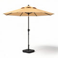 Lichtgewicht parasol met zwarte voet en beige doek 250 x 250 x 250cm